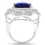 Bague en Or Blanc 18K avec Tanzanite et Diamants Blancs de 11,68 Carats