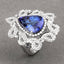 Bague en Or Blanc 18K avec Tanzanite et Diamants Blancs de 11,68 Carats