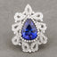 Bague en Or Blanc 18K avec Tanzanite et Diamants Blancs de 11,68 Carats