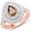 1.64 Carat Chocolate Brown & White Diamond 18K Rose Gold Engagement Ring