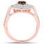 1.64 Carat Chocolate Brown & White Diamond 18K Rose Gold Engagement Ring