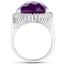 14.90 Carat Amethyst and Diamond Sterling Silver Ring