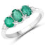 1.14 Carat Genuine Zambian Emerald and White Diamond Ring in 14K White Gold