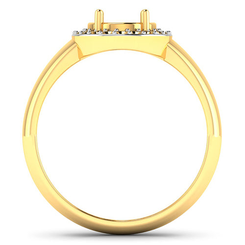 Bague de fiançailles semi-montée en or jaune 14K avec diamant blanc de 0,22 carat