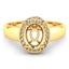 Bague de fiançailles semi-montée en or jaune 14K avec diamant blanc de 0,22 carat
