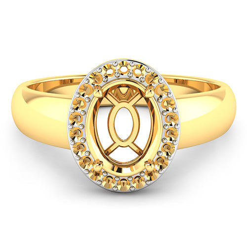 Bague de fiançailles semi-montée en or jaune 14K avec diamant blanc de 0,22 carat