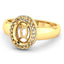 Bague de fiançailles semi-montée en or jaune 14K avec diamant blanc de 0,22 carat