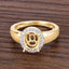 Bague de fiançailles semi-montée en or jaune 14K avec diamant blanc de 0,22 carat