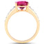 2.70 Carat Genuine Rubellite and White Diamond 14K Yellow Gold Ring