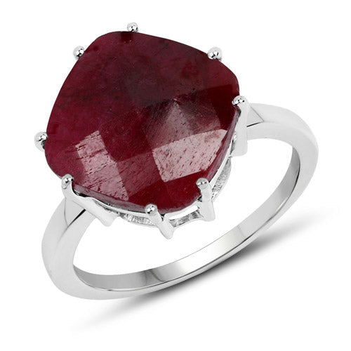 Bague de fiançailles en argent sterling avec rubis teinté de 8,20 carats