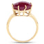 Bague en Argent Sterling Plaquée Or Jaune 14K avec Rubis de 8,95 Carats