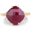 Bague en Argent Sterling Plaquée Or Jaune 14K avec Rubis de 8,95 Carats