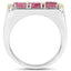 Bague en or jaune 14K avec rubis et diamants de 1,77 carat