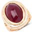 14K Rose Gold Plated 17.60 Carat Ruby Sterling Silver Ring
