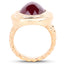 14K Rose Gold Plated 17.60 Carat Ruby Sterling Silver Ring