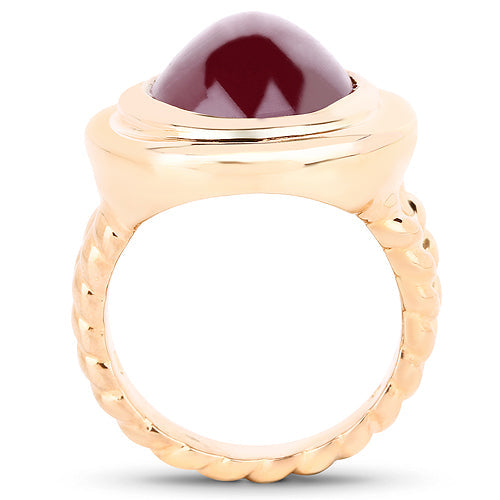 14K Rose Gold Plated 17.60 Carat Ruby Sterling Silver Ring