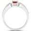 Bague en Grenat et Diamant de 1,01 Carat en Or Jaune 14K