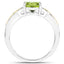 1.64 Carat Genuine Peridot and Diamond 14K Gold Ring
