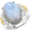 Bague en or 14K avec labradorite et diamants de 10,56 carats