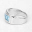 Bague de fiançailles en argent sterling avec topaze bleue véritable de 1,75 carat