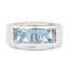 Bague de fiançailles en argent sterling avec topaze bleue véritable de 1,75 carat