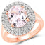 5.48 Carat Kunzite and White Topaz Sterling Silver Engagement Ring