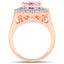 5.48 Carat Kunzite and White Topaz Sterling Silver Engagement Ring