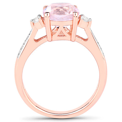 2.73 Carat Kunzite and White Topaz Sterling Silver Ring