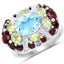 5.43 Carat Multi Stone .925 Sterling Silver Engagement Ring