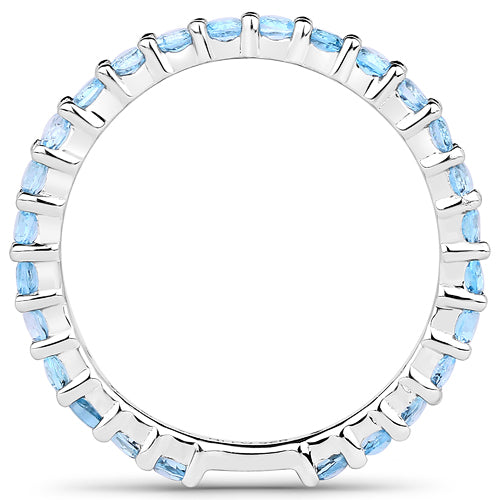 Bague de fiançailles en argent sterling avec topaze bleue suisse de 0,94 carat
