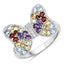 1.18 Carat Multi-Stone .925 Sterling Silver Engagement Ring