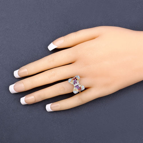 1.18 Carat Multi-Stone .925 Sterling Silver Engagement Ring