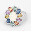 Bague en Opale Éthiopienne de 3,92 Carats et Multi Saphirs en Argent Sterling