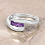 0.54 Carat Genuine Amethyst .925 Sterling Silver Bypass Ring