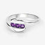 0.54 Carat Genuine Amethyst .925 Sterling Silver Bypass Ring
