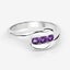 0.54 Carat Genuine Amethyst .925 Sterling Silver Bypass Ring