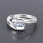 0.74 Carat Genuine Blue Topaz Sterling Silver Bypass Ring