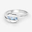 0.74 Carat Genuine Blue Topaz Sterling Silver Bypass Ring