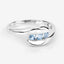 0.74 Carat Genuine Blue Topaz Sterling Silver Bypass Ring