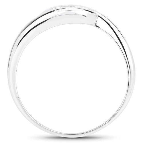 0.74 Carat Genuine Blue Topaz Sterling Silver Bypass Ring