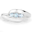 0.74 Carat Genuine Blue Topaz Sterling Silver Bypass Ring