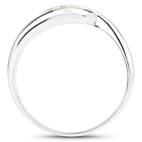 0.55 Carat Genuine Citrine .925 Sterling Silver Bypass Ring