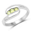 0.56 Carat Genuine Peridot .925 Sterling Silver Engagement Ring
