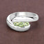 0.56 Carat Genuine Peridot .925 Sterling Silver Engagement Ring