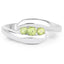 0.56 Carat Genuine Peridot .925 Sterling Silver Engagement Ring