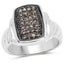 Bague en Argent Sterling avec Diamant Champagne de 0,22 Carat