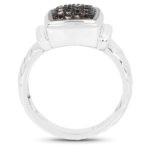 Bague en Argent Sterling avec Diamant Champagne de 0,22 Carat