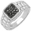 0.22 Carat Genuine Black Diamond Sterling Silver Engagement Ring