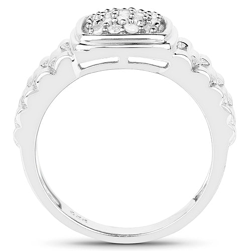 0.25 Carat Genuine White Diamond Sterling Silver Engagement Ring
