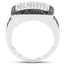 Anillo de Compromiso de Diamante Negro y Blanco de 0.61 Quilates en Plata de Ley